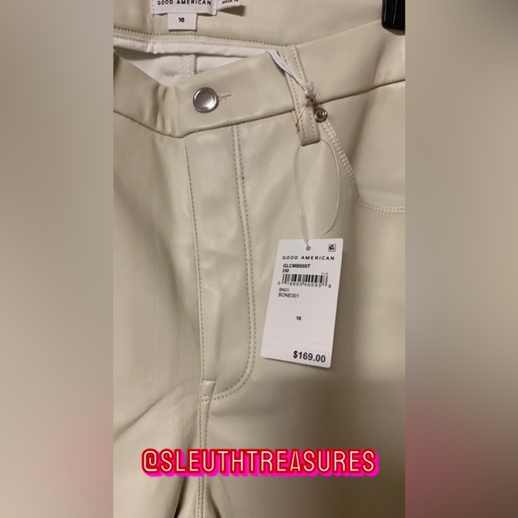 NWT Good American Good Legs Crop Mini Boot Pants in Bone (Ivory) Size 16 - Picture 4 of 4